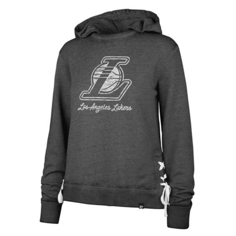 NWT Los Angeles Lakers Women's Sideline Lace Up Hoodie Pullover by '47 Size S